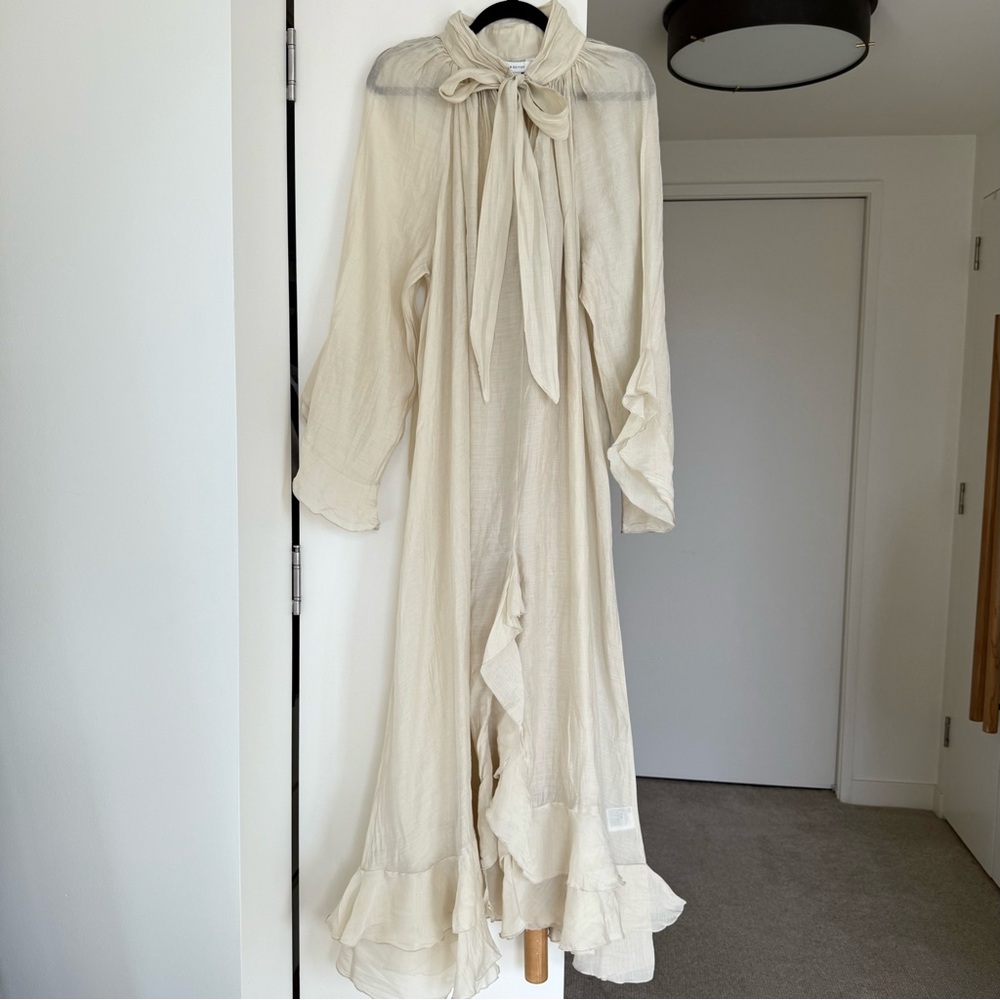 H&M Cream Maxi Dress with Bow Neck
